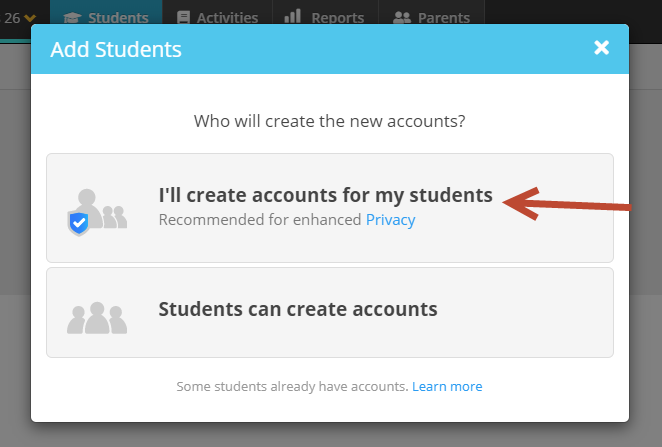 Create a Student Account